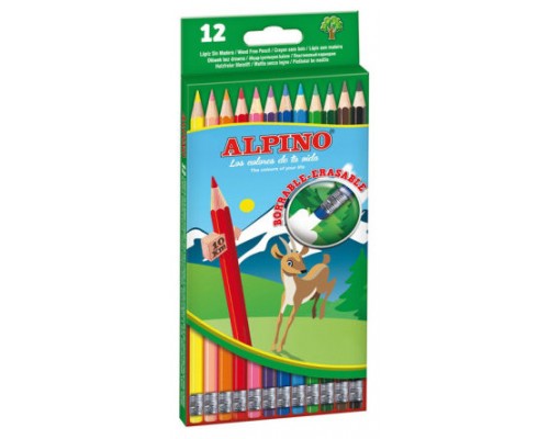 Alpino Estuche 12 lápices de colores borrables (Espera 4 dias)