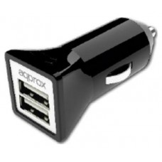 APPROX Cargador Doble USB para Coche (Negro)
