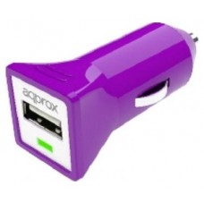 APPROX Cargador USB para Coche (Purpura)