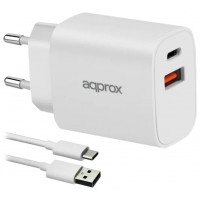 CARGADOR DE PARED APPROX APPUSBWALL20W 1xUSB-C PD CARGADOR DE PARED APPROX APPUSBWALL20W 1xUSB-C PD