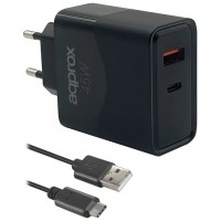 CARGADOR DE PARED APPROX APPUSBWALL45W 1xUSB-C PD CARGADOR DE PARED APPROX APPUSBWALL45W 1xUSB-C PD
