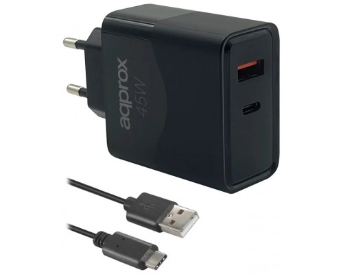 CARGADOR DE PARED APPROX APPUSBWALL45W 1xUSB-C PD CARGADOR DE PARED APPROX APPUSBWALL45W 1xUSB-C PD