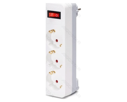 ENCHUFE DE CONVERSION ALEMAN 1 A 3 16A CON INTERRUPTOR BLANCO/GRIS AIGOSTAR (Espera 4 dias)