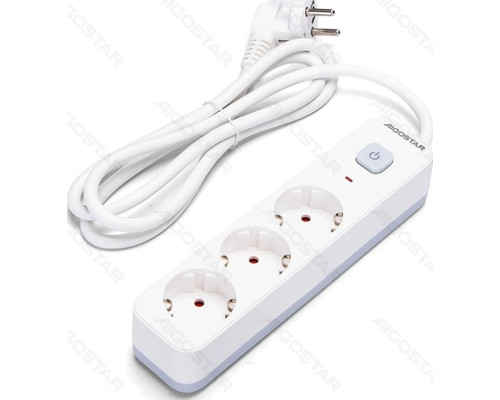 REGLETA PROTECTORA SERIE L 3 TOMAS CON INTERRUPTOR 1.5 M BLANCA AIGOSTAR (Espera 4 dias)