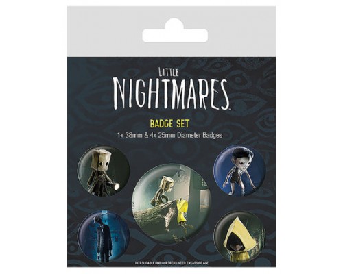 SET DE CHAPAS (5 UNIDADES) LITTLE NIGHTMARES II MEDIDAS: 1 X 3,8 CM/ 4 X 2,5CM PYRAMID BP80755 (Espera 4 dias)