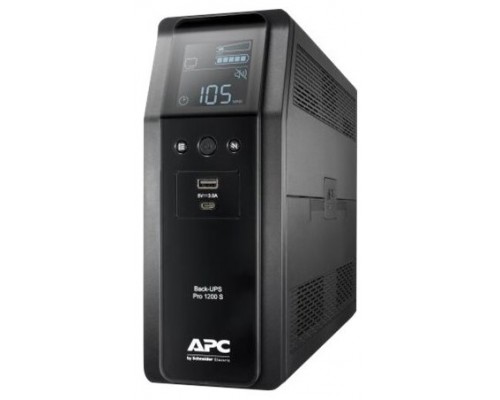 APC BACK UPS PRO BR 1200VA sistema de alimentación ininterrumpida (UPS) Línea interactiva 1,2 kVA 720 W 8 salidas AC (Espera 4 dias)