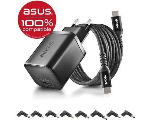 NGS PACK CARGA USBC 65W+CABL 1,5M+5 CLAVIJ ASUS