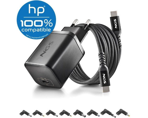 NGS PACK CARGA USBC 65W+CABL 1,5M+5 CLAVIJ HP