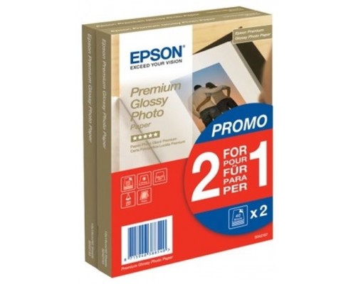 Epson Papel Premium Glossy Photo 255 gr, 10 x 15cm, 40h. Promocion 2x1