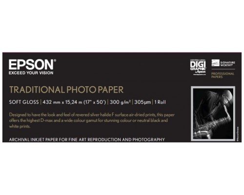 Epson GF papel Photo Traditional 17"  x 15,2m - 300 g/m2