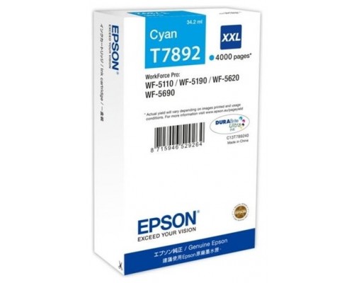 EPSON Cartucho Cian 79XXL 4000 paginas WorkForce Pro WF-5xxx Series