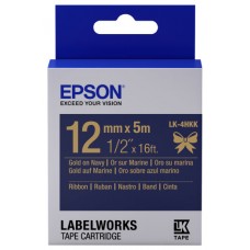 EPSON Cartucho de etiquetas de cinta satinada LK-4HKK oro/azul marino de 12 mm (5 m)