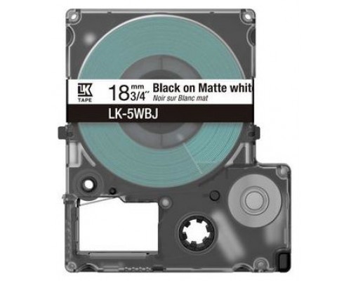 EPSON Cartucho de etiquetas Matte Tape   White/Black 18mm(8m)   LK-5WBJ