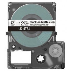 EPSON Cartucho de etiquetas Matte Tape   Clear/Black 12mm(8m)   LK-4TBJ