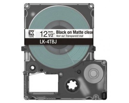 EPSON Cartucho de etiquetas Matte Tape   Clear/Black 12mm(8m)   LK-4TBJ