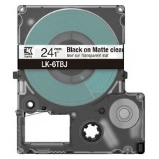 EPSON Cartucho de etiquetas Matte Tape   Clear/Black 24mm(8m)   LK-6TBJ