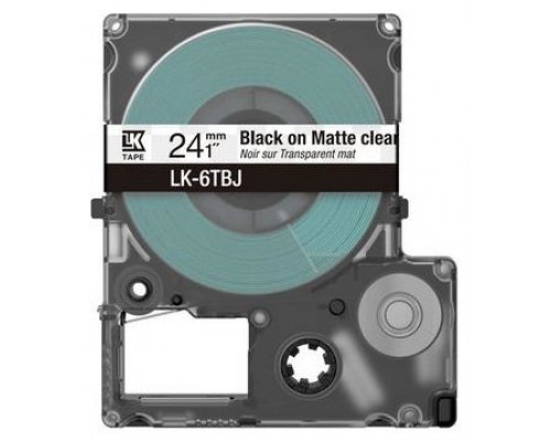 EPSON Cartucho de etiquetas Matte Tape   Clear/Black 24mm(8m)   LK-6TBJ