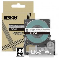 EPSON Cartucho de etiquetas Matte Tape   Clear/White 24mm(8m)   LK-6TWJ