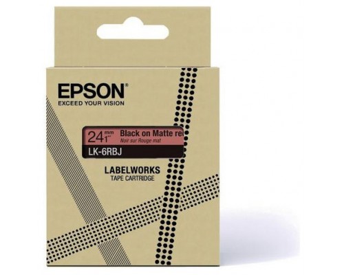 EPSON Cartucho de etiquetas Matte Tape   Red/Black 18mm(8m)   LK-5RBJ