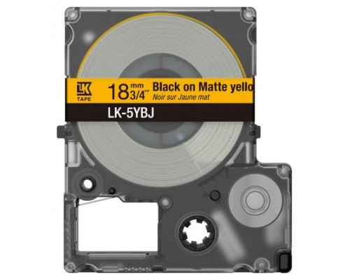 EPSON Cartucho de etiquetas Matte Tape   Yellow/Black 18mm(8m)   LK-5YBJ