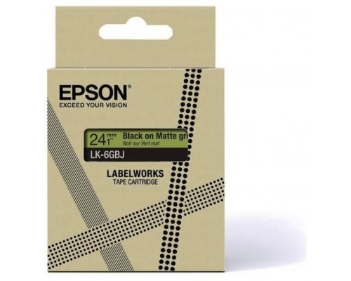 EPSON Cartucho de etiquetas Matte Tape   Green/Black 18mm(8m)   LK-5GBJ