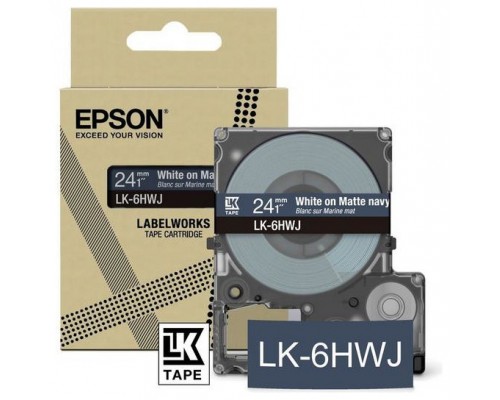 EPSON Cartucho de etiquetas Matte Tape   Navy/White 18mm(8m)   LK-5HWJ