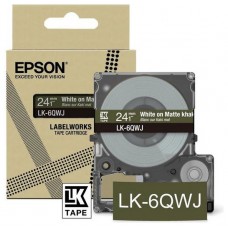 EPSON Cartucho de etiquetas Matte Tape   Khaki/White 24mm(8m)   LK-6QWJ