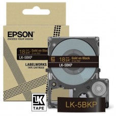 EPSON Cartucho de etiquetas Metallic Tape   Black/Gold 18mm(9m)   LK-5BKP