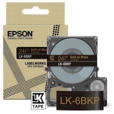EPSON Cartucho de etiquetas Metallic Tape   Black/Gold 24mm(9m)   LK-6BKP