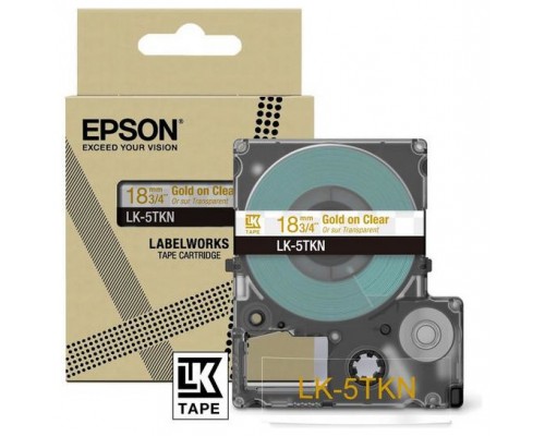 EPSON Cartucho de etiquetas Metallic Tape   Clear/Gold 18mm(9m)   LK-5TKN