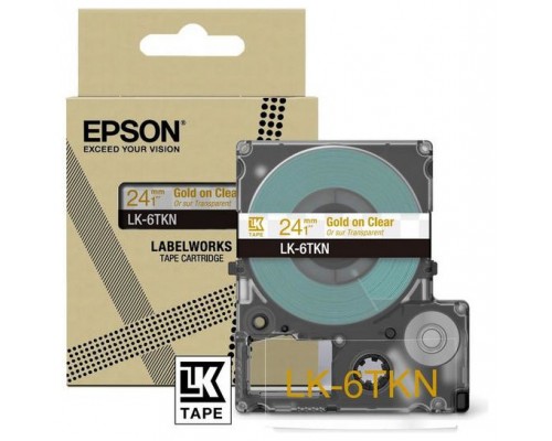 EPSON Cartucho de etiquetas Metallic Tape   Clear/Gold 24mm(9m)   LK-6TKN