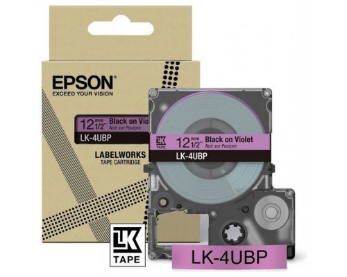 EPSON Cartucho de etiquetas Colour Tape   Violet/Black 12mm(8m)   LK-4UBP