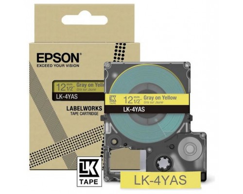 EPSON Cartucho de etiquetas Colour Tape   Yellow/Grey 12mm(8m)   LK-4YAS