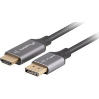 CABLE LANBERG DISPLAYPORT A HDMI 4K MACHO/MACHO 1M NEGRO -PLATA