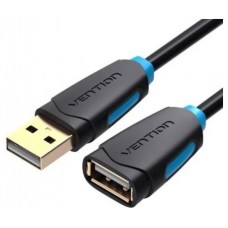 CABLE ALARGADOR USB 2.0 M/H CONECTOR DORADO 0.5 M NEGRO VENTION (Espera 4 dias)