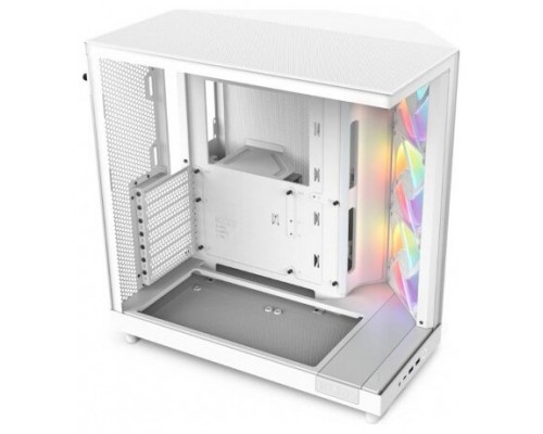 CAJA ATX SEMITORRE NZXT H6 FLOW RGB BLANCA CRISTAL