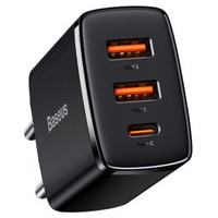 BASEUS COMPACT QUICK CHARGER 2U+C 30W EU BLACK (Espera 4 dias)