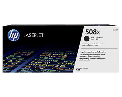 HP Laserjet M553 Toner 508X Negro 12.500 paginas alta capacidad