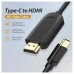CONVERSOR 1.4 USB-C/M A HDMI/M 4K 2 M NEGRO VENTION (Espera 4 dias)