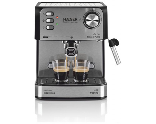 CAFETERA SUPER ESPRESSO 20 BAR NEGRO HAEGER (Espera 4 dias)