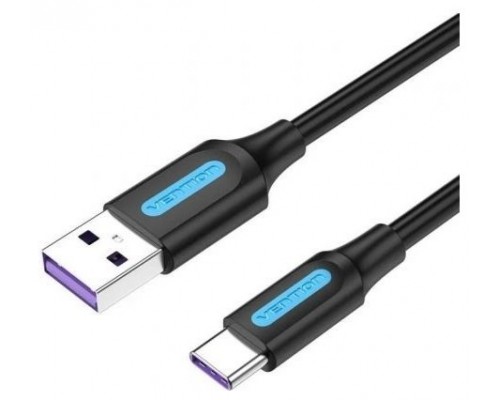 CABLE USB-A A USB-C M-M 0.25 M NEGRO VENTION (Espera 4 dias)