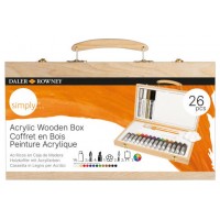 CAJA DE MADERA SET DE PINTURA ACRÍLICO DALER ROWNEY D12650055000 (Espera 4 dias)