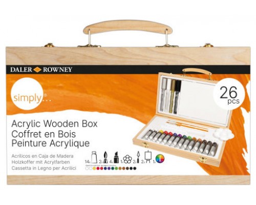 CAJA DE MADERA SET DE PINTURA ACRÍLICO DALER ROWNEY D12650055000 (Espera 4 dias)