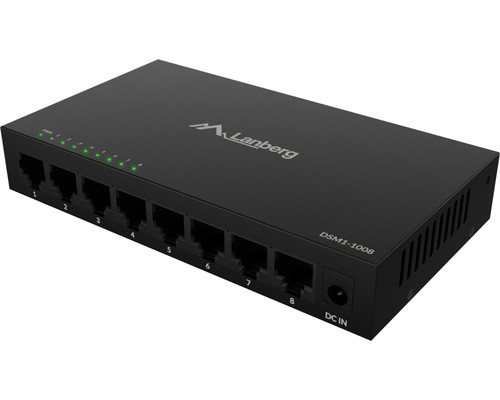 SWITCH LANBERG 8 PTOS 1GB/S GIGABIT ETHERNET DESKTOP 12V SIN GESTION