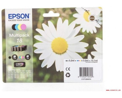 TINTA EPSON C13T18164012 18XL PACK CUATRICOLOR (Espera 4 dias)