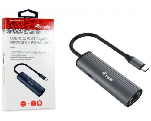 ADAPTADOR USB-C  A RJ45 GIGABIT EQUIP  USBC PD MAX 100W WAKEONLAN· (Espera 4 dias)