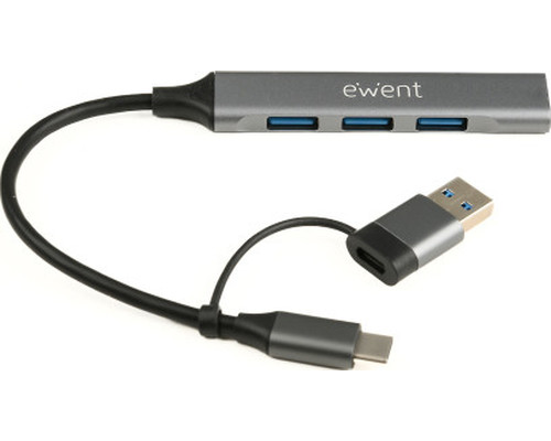 HUB EWENT EW1154 USB-C 3.2 GEN1 5GBPS 1XUSB-A 3.2 3XUSB-A 2.0 ALUMINIO HUB EWENT EW1154 USB-C 3.2 GEN1 5GBPS 1XUSB-A 3.2 3XUSB-A 2.0 ALUMINIO