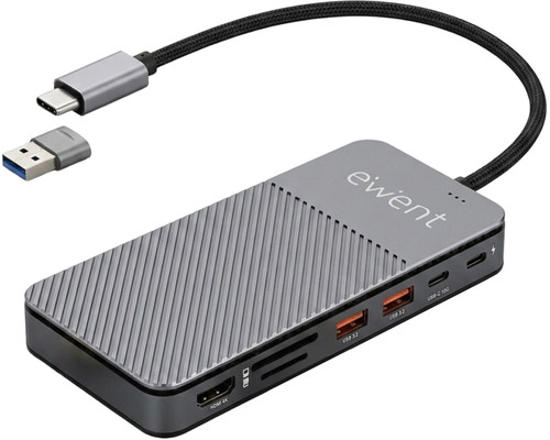 EWENT EW1156 8en1 Estaci&oacute;n acopl. USB-C Caja SSD