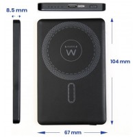 EWENT POWERBANK ULTRASLIM MAGSAFE® 5000MAH  PD 20W, 1X USB-C (IN/OUT), 1X USB-A PORT, 104X67X8’55MM, 112GR, BLACK (Espera 4 dias)