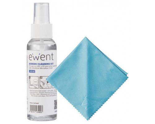 KIT DE LIMPIEZA DE PANTALLAS EWENT EW5668 100ML C/PANO (Espera 4 dias)